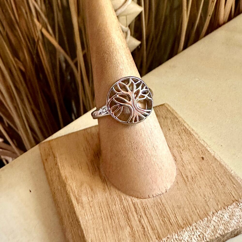 Tree Of Life Stainless Steel With Rose Gold Ring